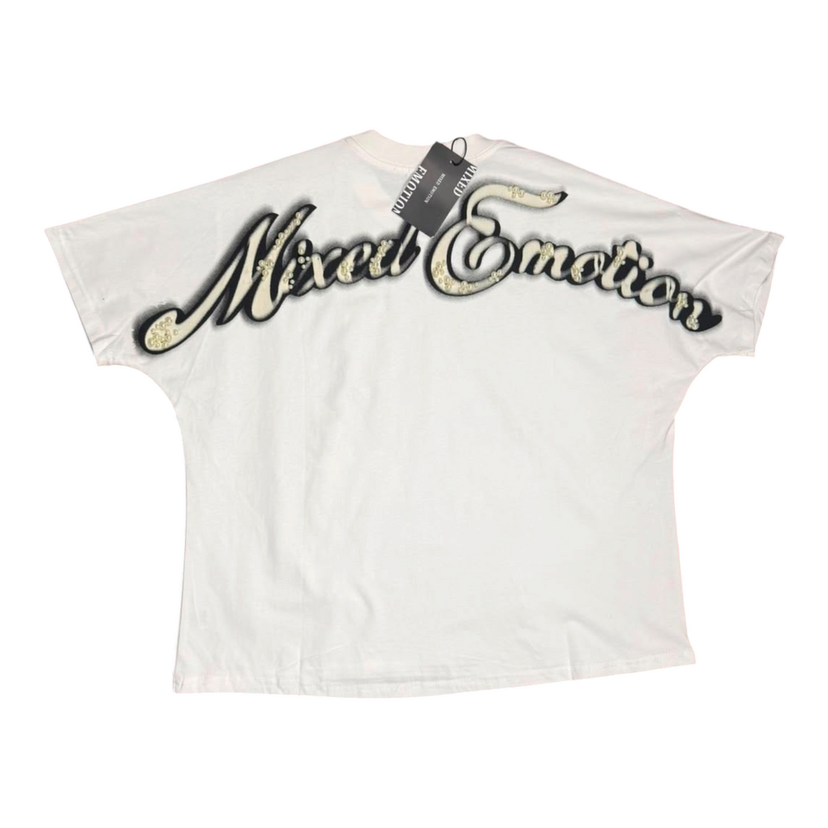 CAMISETA MIXED EMOTION PERLAS BLANCA BOXY FIT