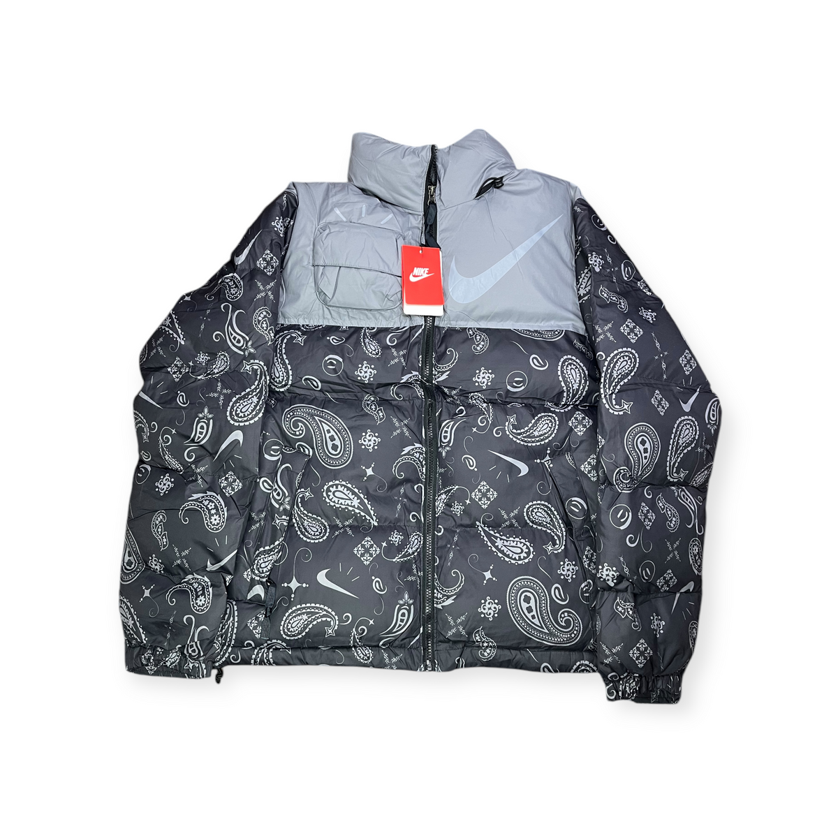 CHAQUETA NIKE PUFFER GRIS NEGRA