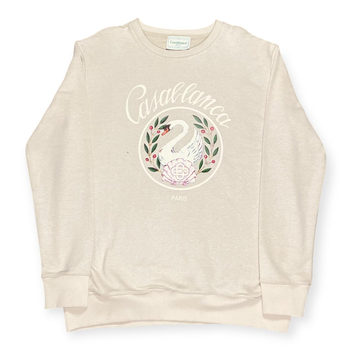 CREW NECK CASA BLANCA BEIGE CISNE HOJAS