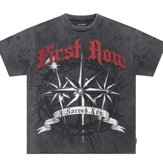 CAMISETA FIRST ROW  STAR NEGRA