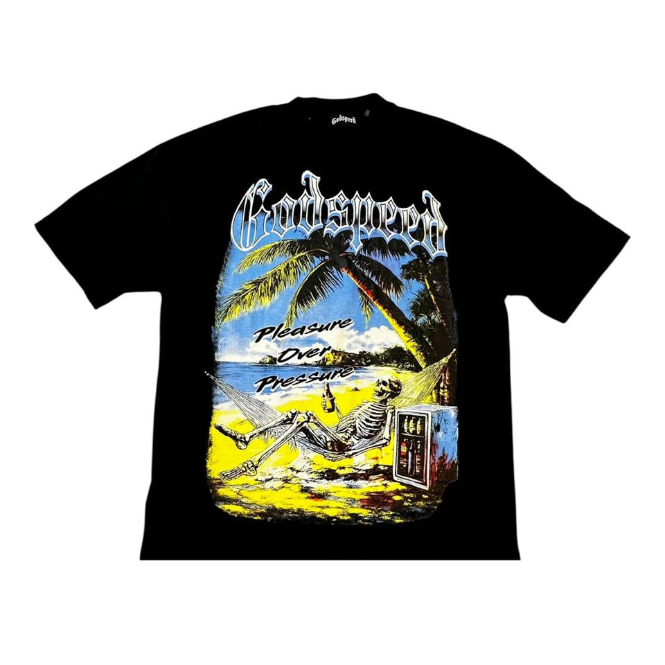 CAMISETA GODSPEED PLEASURE  OVER NEGRA