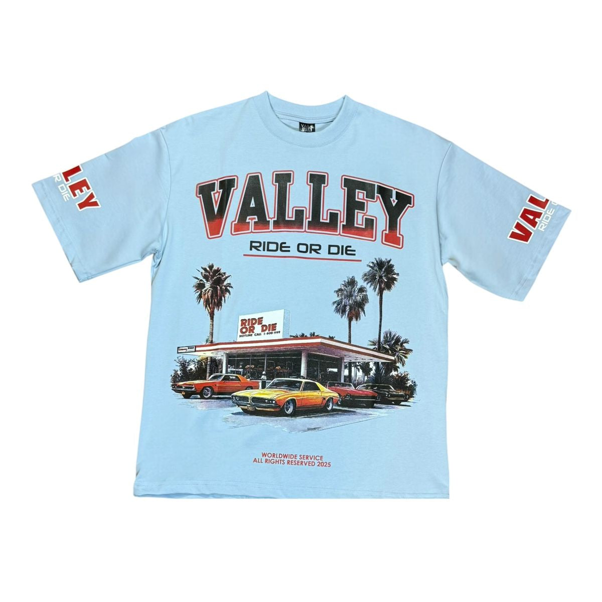 CAMISETA VALEY RIDE OR DIE AZUL